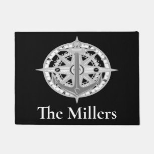 Compass Star Anchor Nautical Last Name Deurmassa Deurmat