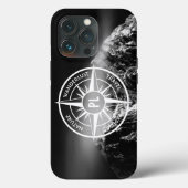 Compass star embleem monogram dramatische bergen Case-Mate iPhone case (Achterkant)