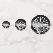 Compass star embleem monogram dramatische bergen confetti (Voorkanten)