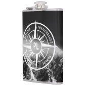 Compass star embleem monogram dramatische bergen heupfles (Links)