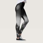 Compass star embleem monogram dramatische bergen leggings (Rechts)