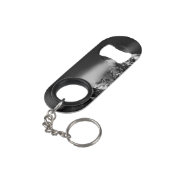 Compass star embleem monogram dramatische bergen mini flessenopener (Achterkant Gekanteld)