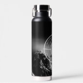 Compass star embleem monogram dramatische bergen waterfles (Voorkant)