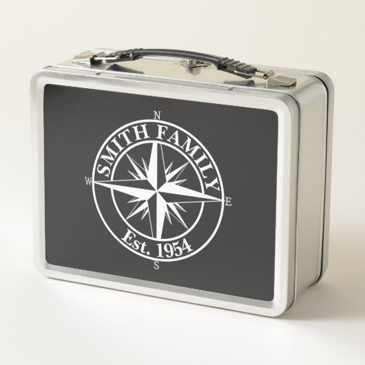 Compass star monogram, personaliseerbaar embleem (Achterkant)