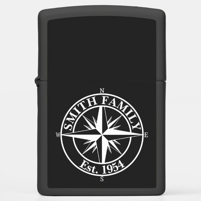 Compass star monogram, personaliseerbaar embleem (Voorkant)