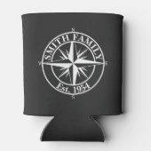 Compass star monogram, personaliseerbaar embleem blikjeskoeler (Achterkant)