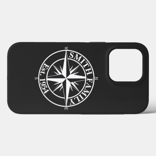 Compass star monogram, personaliseerbaar embleem Case-Mate iPhone case (Achterkant (horizontaal))