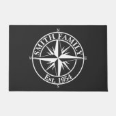 Compass star monogram, personaliseerbaar embleem deurmat (Voorkant)