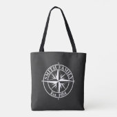 Compass star monogram, personaliseerbaar embleem draagtas (Achterkant)