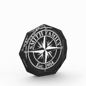 Compass star monogram, personaliseerbaar embleem fotoblokken (Links)