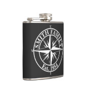 Compass star monogram, personaliseerbaar embleem heupfles (Rechts)