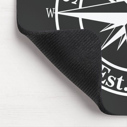 Compass star monogram, personaliseerbaar embleem muismat (Hoek)