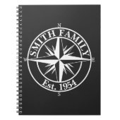 Compass star monogram, personaliseerbaar embleem notitieboek (Voorkant)