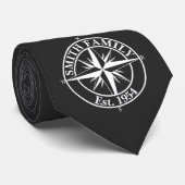 Compass star monogram, personaliseerbaar embleem stropdas (Opgerold)