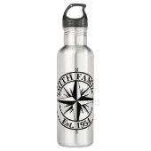 Compass star monogram, personaliseerbaar embleem waterfles  (Voorkant)