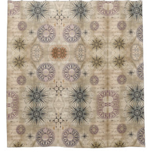 Compass Travel Shower Curtain Douchegordijn