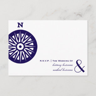 Compass Wedding RSVP Kaartje