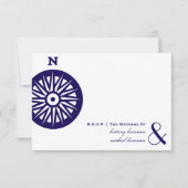 Compass Wedding RSVP Kaartje (Voorkant)