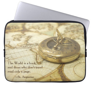Compass World Travel Map Laptop Sleeve