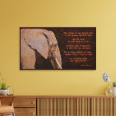 Compassie - Elefant & Literary Quote - Rustige BG Canvas Afdruk (Insitu (Woonkamer))