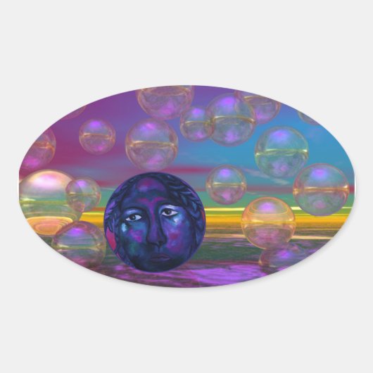 Compassie - Gewelddadigheid en goudbewustzijn Ovale Sticker (Voorkant)
