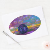 Compassie - Gewelddadigheid en goudbewustzijn Ovale Sticker (Envelop)