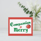 Compassie is prettig kerstfeest feestdagenkaart (Staand voorkant)
