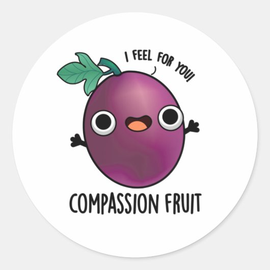 Compassion Fruit Funny Passion Fruit Pun Ronde Sticker (Voorkant)