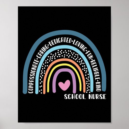 Compassionate Caring Dedicated Loving School Zurse Poster (Voorkant)