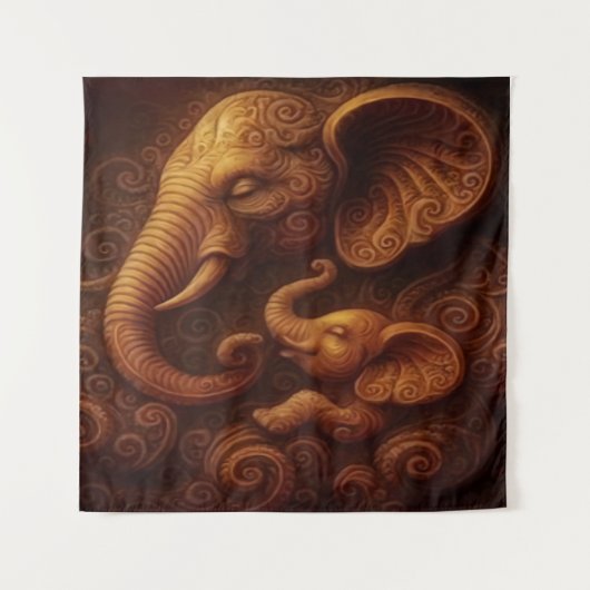 Compassionate Elephants  Wandkleed (Voorkant)