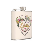 Compassionate Librarian – Floral Heart Design Heupfles (Rechts)