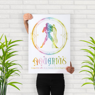 Compatibiliteitsontwerp voor Zodiac Aquarius Poster