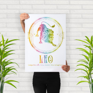 Compatibiliteitsontwerp voor zodiac leo poster