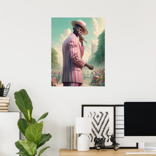 Compère - Poster d'art surréaliste (Bureau à domicile)