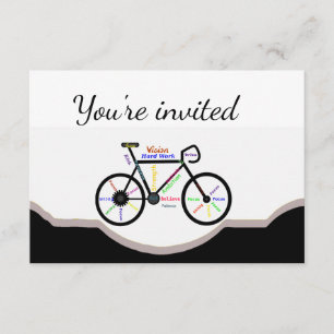 Competitief fietsverjaardagsfeest kaart