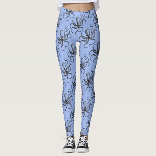 Compiler les Leggings Hipster Bleu Octopus (Devant)