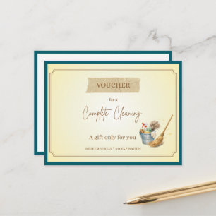 'Compleet Schoonmaak' Grappige Cadeaubon Briefkaart