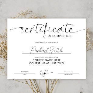 Complement Certificate Elegant Beauty Course Award