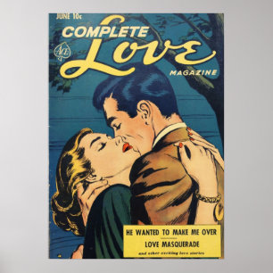 Complete Love Retro  Comic Book Hoesje Poster