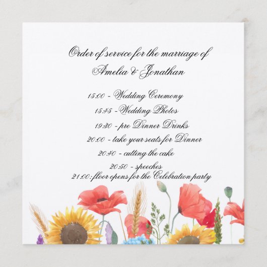 Completely Customisable Program/ Order of servie Programma (Voorkant)