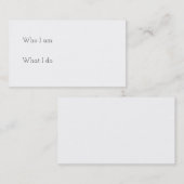 Complétez le carte de visite vierge (Devant / Derrière)