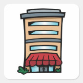 Complex bouwen vierkante sticker (Voorkant)