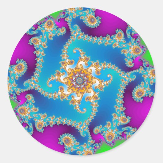 Complex Fractal Pattern: Ronde Sticker (Voorkant)