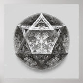 Complex Geometric Line Art: Icosahedron Infinity Poster (Voorkant)