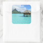 Complexe aquatique sur Bora Bora carré autocollant (Sac)