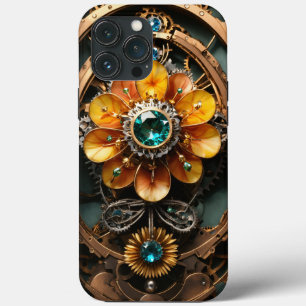 Complexe meerlaagse metalen mechanische steampunk iPhone 13 pro max hoesje