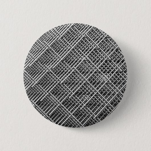 Complexe metalen structuur ronde button 5,7 cm (Voorkant)