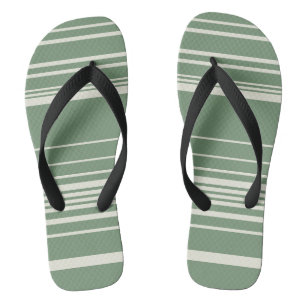 Complexe strepen in groen teenslippers