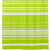 Complexe strepen in limoengroen en wit douchegordijn (Voorkant)