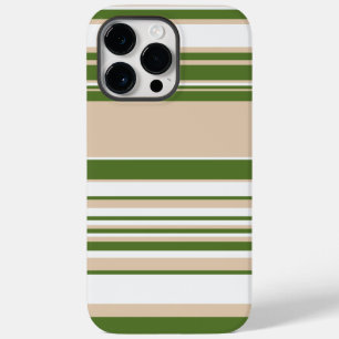 Complexe strepen - wit, zand en palmgroen Case-Mate iPhone 14 pro max hoesje